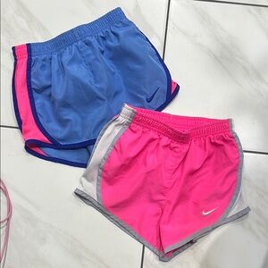 Nike Hot Pink and Blue Athletic Shorts with Elastic Waistband